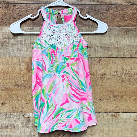 Bundle Lilly Pulitzer Pink and Blue Floral Kids Dress-set of 2 - Picture 7 of 15